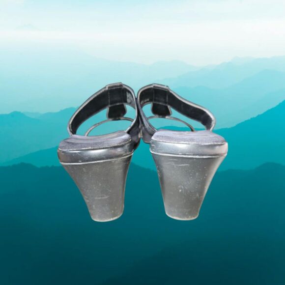 NEW in Box Anne Klein Sport Patent Leather Wedge Sandles Size 8.5 (4463) - Picture 2 of 4